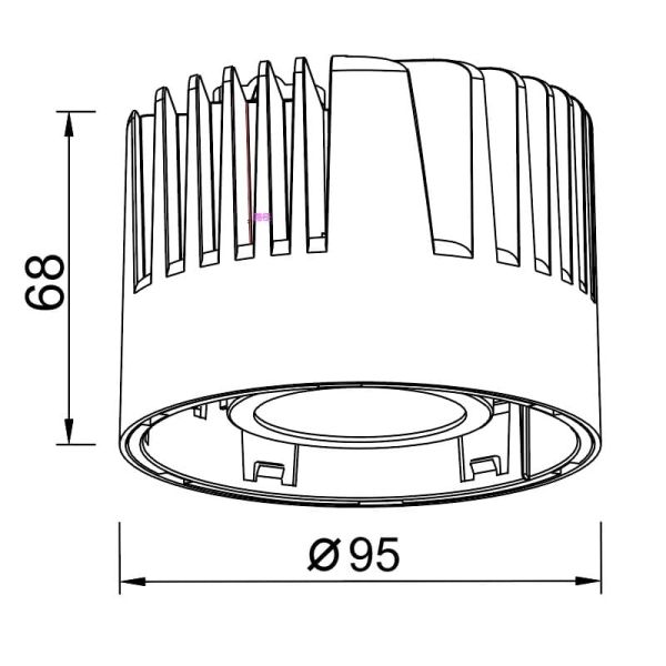 Downlight Empotrable LED SUNSET Ø16,5cm 20/30W Dissipateur Thermique Blanc, 2700K (1660/2350 Lm) / 3000K (1770/2490 Lm) / 4000K 