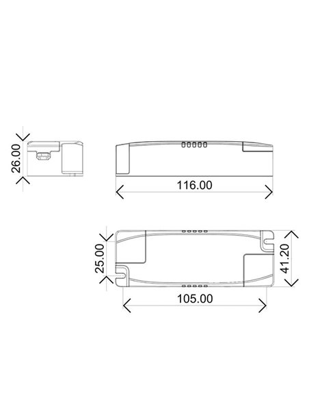 Driver SUNSET 30W On/Off blanc Non Gradable On/Off ni Gradable Triac/Dali