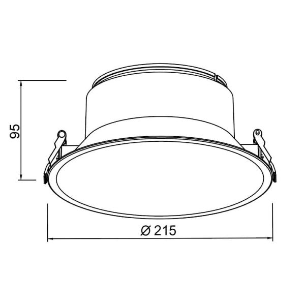 Luminária embutida LED SUNSET 30/40W, moldura branca/preta/dourada