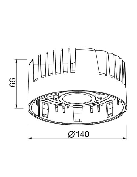 Downlight Empotrable LED SUNSET Ø14cm 30/40W Heat Sink Blanco, 2700K ( 2330/3045 Lm) /  3000K (2495/3215 Lm) / 4000K (2665/3480 