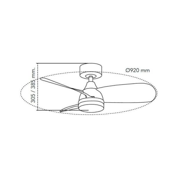 Ventilador LED de techo BYAN Blanco 18W 2000Lm CCT Dim