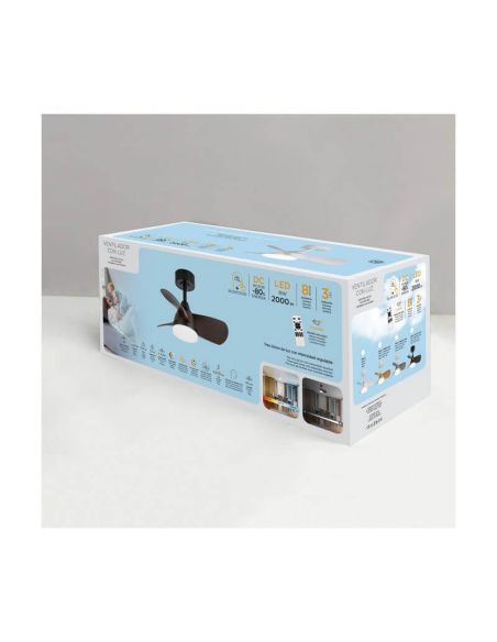 BYAN Ventilateur de Plafond LED Blanc 18W 2000Lm CCT Dim