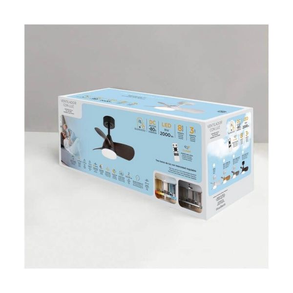 BYAN Ventilateur de Plafond LED Blanc 18W 2000Lm CCT Dim