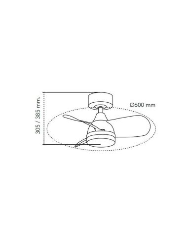 Ventilador de Techo LED BYAN Mini Blanco 18W 2000Lm CCT Dim