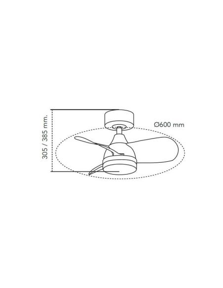 Ventilador de Techo LED BYAN Mini Blanco 18W 2000Lm CCT Dim