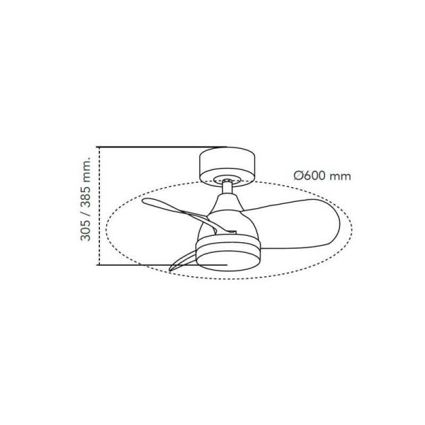 BYAN Mini Ventilador de Teto LED Branco 18W 2000Lm CCT Dim