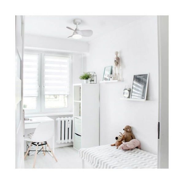 BYAN Mini Ventilador de Teto LED Branco 18W 2000Lm CCT Dim