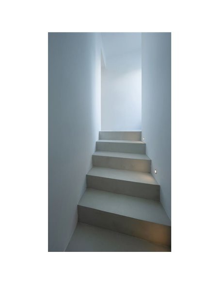 LED de embutir no piso STEP BLUE sinalização preto/aço/branco IP67 com luz azul