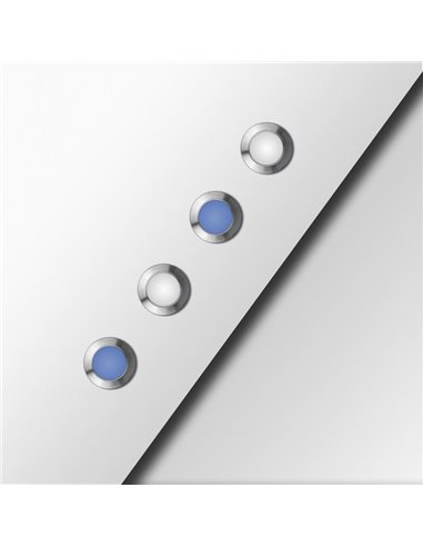 Empotrable de Suelo LED STEP BLUE de señalización, negro/acero/blanco IP67 con luz Azul