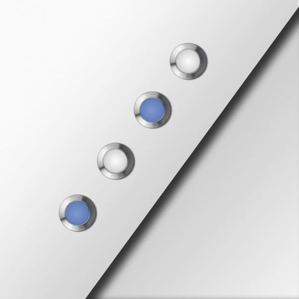 Empotrable de Suelo LED STEP BLUE de señalización, negro/acero/blanco IP67 con luz Azul