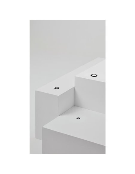 LED de embutir no piso STEP BLUE sinalização preto/aço/branco IP67 com luz azul