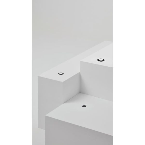 Empotrable de Suelo LED STEP BLUE de señalización, negro/acero/blanco IP67 con luz Azul