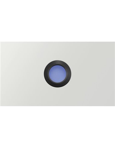 Encastré au sol LED STEP BLUE signalisation, noir/acier/blanc IP67 avec lumière bleue