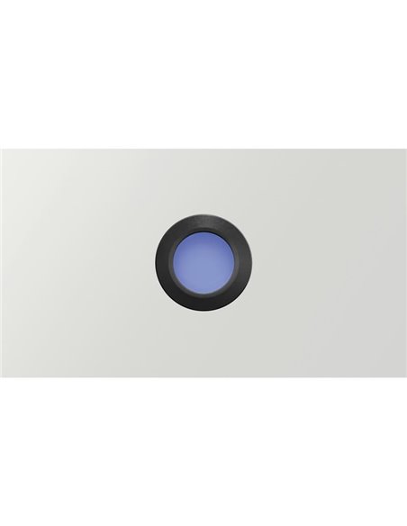 LED de embutir no piso STEP BLUE sinalização preto/aço/branco IP67 com luz azul