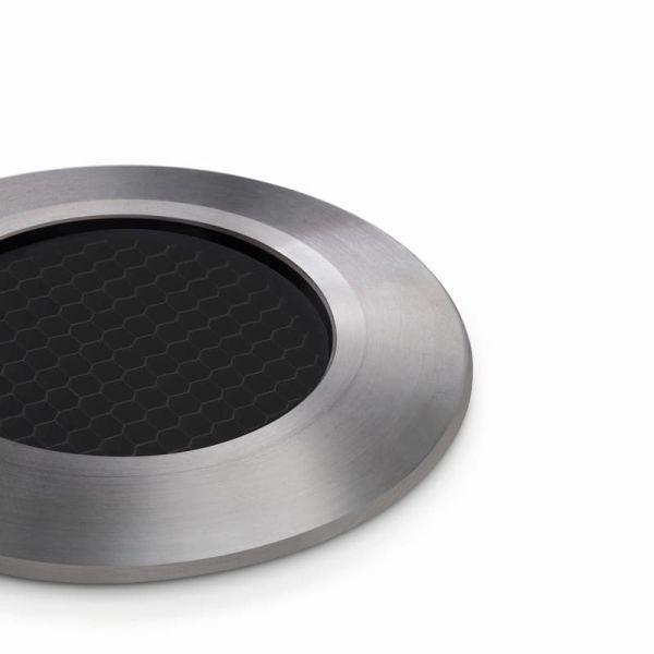 LED anti-reflexo embutido no piso DARK HONEYCOMB SPOT preto/aço 2700K / 3000K / 4000K