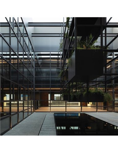 LED anti-reflexo embutido no piso DARK HONEYCOMB SPOT preto/aço 2700K / 3000K / 4000K