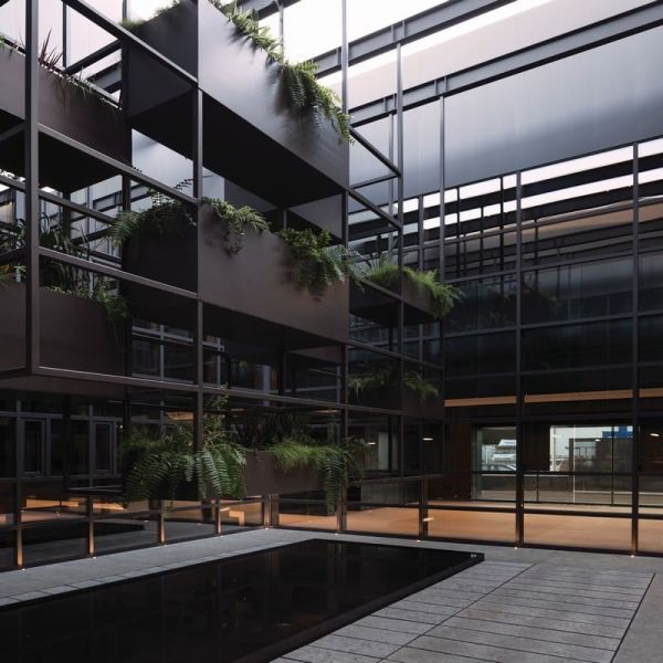 LED anti-reflexo embutido no piso DARK HONEYCOMB SPOT preto/aço 2700K / 3000K / 4000K