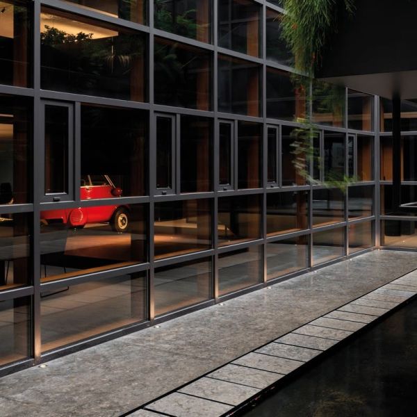 LED anti-reflexo embutido no piso DARK HONEYCOMB SPOT preto/aço 2700K / 3000K / 4000K