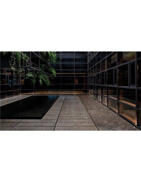 LED anti-reflexo embutido no piso DARK HONEYCOMB SPOT preto/aço 2700K / 3000K / 4000K