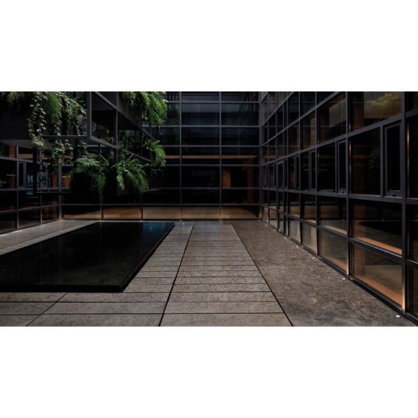 LED anti-reflexo embutido no piso DARK HONEYCOMB SPOT preto/aço 2700K / 3000K / 4000K