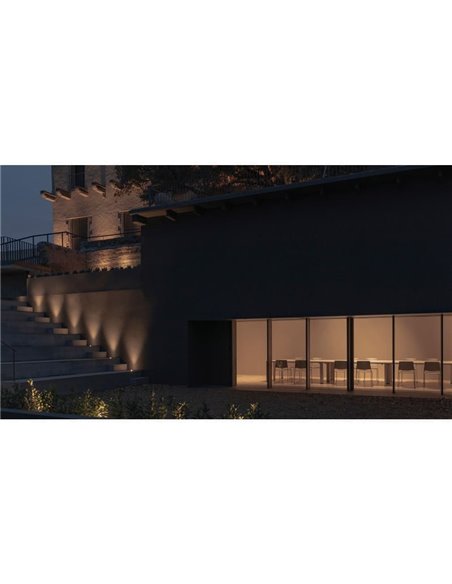 DARK HONEYCOMB FLOOD 30º anti-reflexo LED embutido no piso preto/aço 2700K / 3000K / 4000K