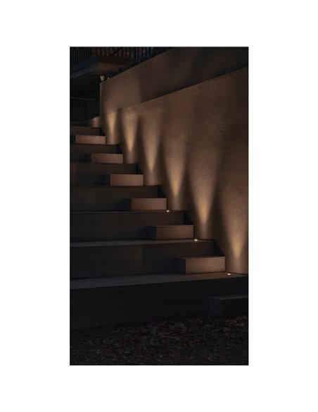 DARK HONEYCOMB FLOOD 30º anti-reflexo LED embutido no piso preto/aço 2700K / 3000K / 4000K