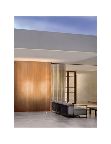 Foco Empotrable asimétrico LED de suelo DARK M ASYMM de 38º de haz de luz negro/acero de  2700K / 3000K / 4000K