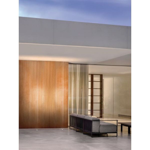Foco Empotrable asimétrico LED de suelo DARK M ASYMM de 38º de haz de luz negro/acero de  2700K / 3000K / 4000K