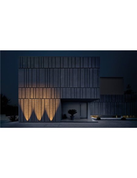 Foco Empotrable asimétrico LED de suelo DARK M ASYMM de 38º de haz de luz negro/acero de  2700K / 3000K / 4000K