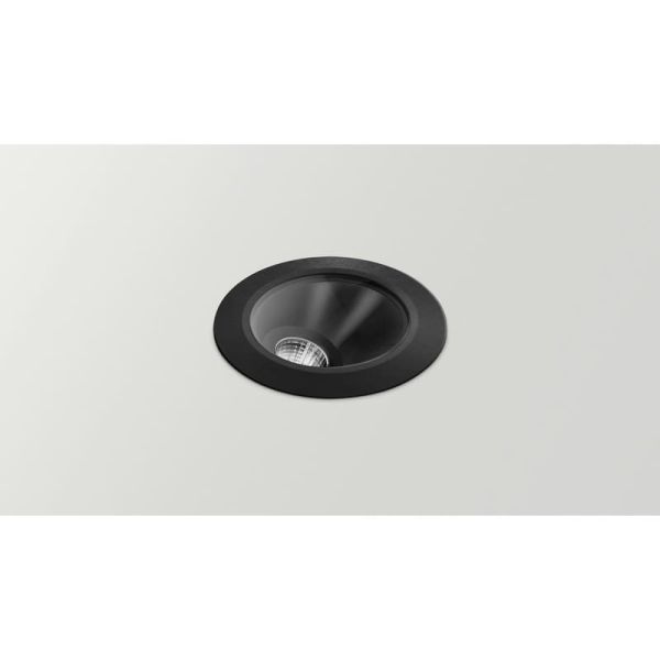 Foco Empotrable asimétrico LED de suelo DARK M ASYMM de 38º de haz de luz negro/acero de  2700K / 3000K / 4000K