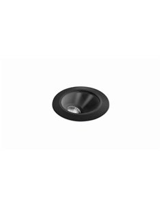 Foco Empotrable asimétrico LED de suelo DARK M ASYMM de 38º de haz de luz negro/acero de  2700K / 3000K / 4000K