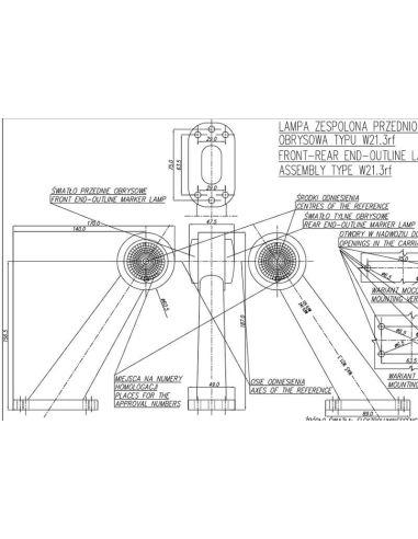 Medidas Galibo LED Diagonal Abajur Transparente Led Vermelho e Led Branco W21.3RF