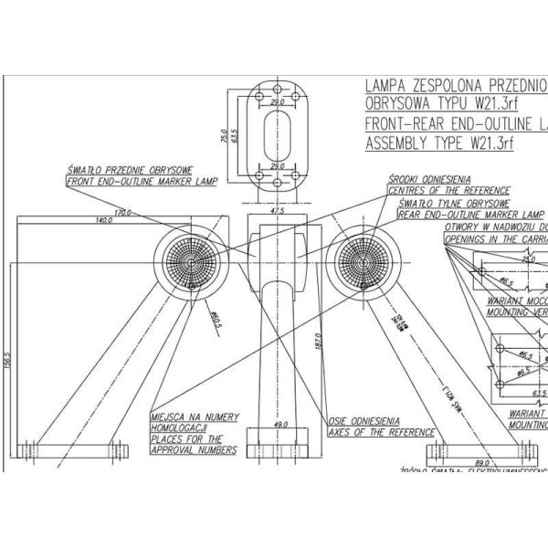 Mesures Galibo LED Abat-jour Transparent Diagonal Led Rouge et Led Blanche W21.3RF