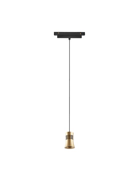 Foco LED colgante carril magnético 12W MAGNETO negro/oro 3000K (950 Lm) con y sin TRIAC