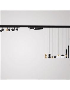 Foco LED colgante carril magnético 12W MAGNETO negro/oro 3000K (950 Lm) con y sin TRIAC 2