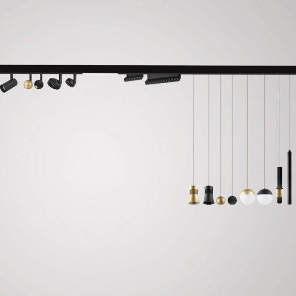 Spot LED suspenso em trilho magnético 12W MAGNETO preto/dourado 3000K (950 Lm) com e sem TRIAC