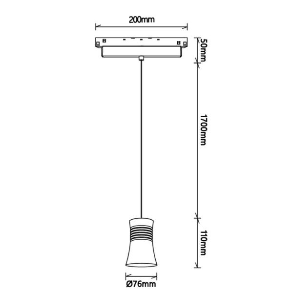 Foco LED colgante carril magnético 12W MAGNETO negro/oro 3000K (950 Lm) con y sin TRIAC
