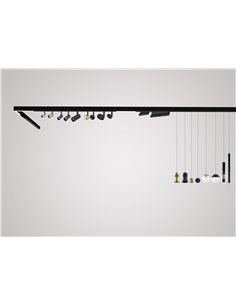 Foco colgante LED carril magnético MAGNETO 7W 4000K (585 Lm) negro y negro/oro  2