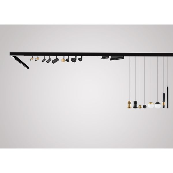 Spot suspendu LED sur rail magnétique MAGNETO 7W 4000K (585 Lm) noir et noir/or