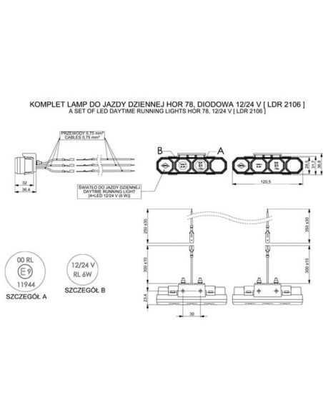 Luz Diurna LED Homologada Pack 2 Unidades 3 Tipos de Sujección 12V - 24V Horpol | LeonLeds