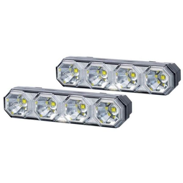 Pacote de luzes diurnas LED homologadas 2 unidades 3 tipos de fixação 12V - 24V Horpol | LeonLeds