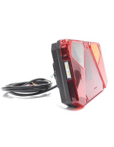 Lanterna traseira de LED com triângulo, 3 funções + luz lateral para placa | LeonLeds