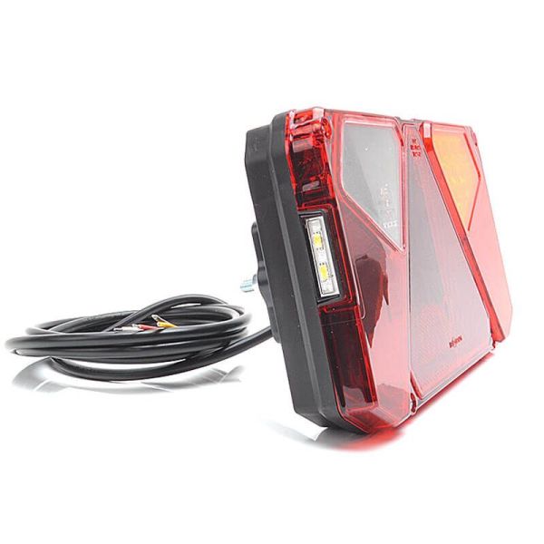 Lanterna traseira de LED com triângulo, 3 funções + luz lateral para placa | LeonLeds