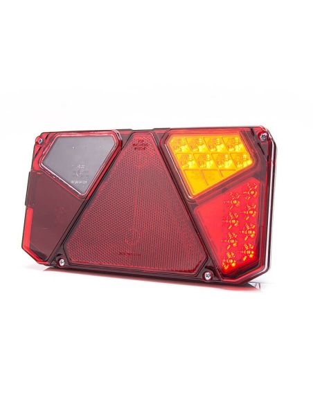 Piloto Trasero LED con triangulo 3 Funciones + Luz de Matricula Lateral Was | LeonLeds
