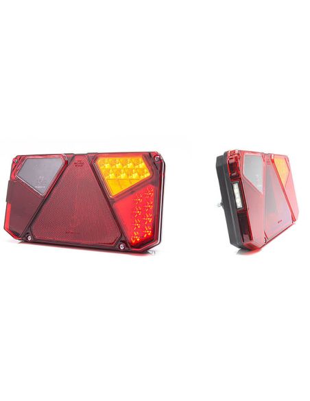 Piloto Trasero LED con triangulo 3 Funciones + Luz de Matricula Lateral Was | LeonLeds