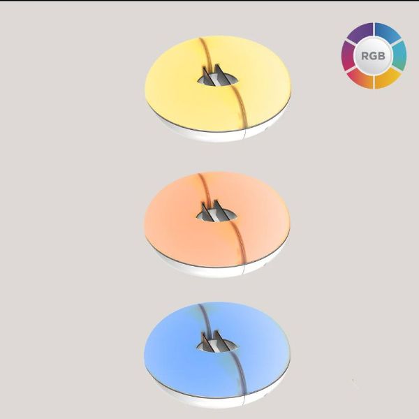 Lámpara redonda con imán para sombrilla LIMA con batería Dimable + RGB