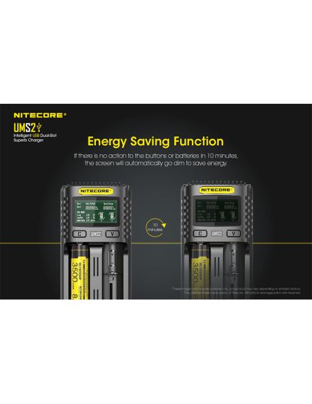 Cargador de Batería Nitecore UMS2 de 2 ranuras con pantalla LCD Nitecore