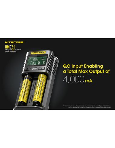 Chargeur de batterie Nitecore UMS2 à 2 emplacements avec écran LCD Nitecore