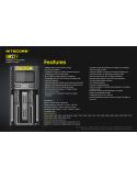 Cargador de Batería Nitecore UMS2 de 2 ranuras con pantalla LCD Nitecore