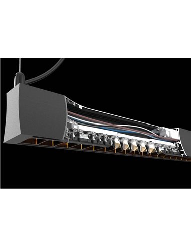 Modulo Lineal LED HANOK 38W 50º Negro - 3000K 2650Lm/4000K 2800Lm